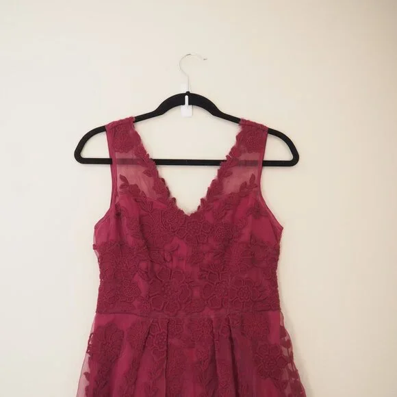 !! Anthropologie Yoana Baraschi Black Cherry Ersalina Sleeveless Lace Dress - Picture 4 of 8